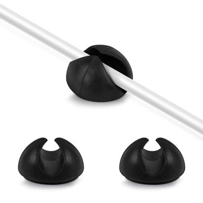 TRUE LINE Automotive 10-Pack Phone Cord Holder - Adhesive Cable Clips - Cord Clips for Desk & Cars, Black, 6 Inches