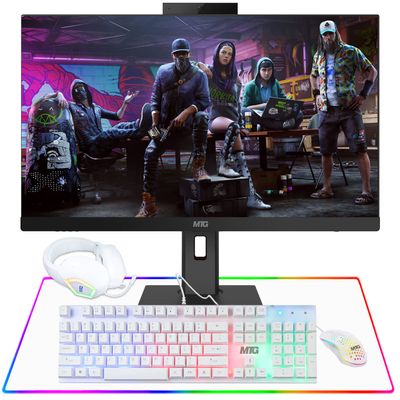 Gaming All in One PC 24 Inch FHD Touchscreen, MTG Yama, Intel Core i5 10th Gen, 32GB RAM, 240GB NVME and 1TB SSD, NVIDIA GT 1030 4GB DDR3 Graphics, Webcam, Gaming Kit, Windows 11 Home