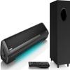 Saiyin Sound Bars for TV with Subwoofer, 2.1 Deep Bass Small Soundbar Monitor Speaker Home Theater Surround System PC Gaming Bluetooth/AUX/Optical Connection, Wall Mountable 17-inch view 1