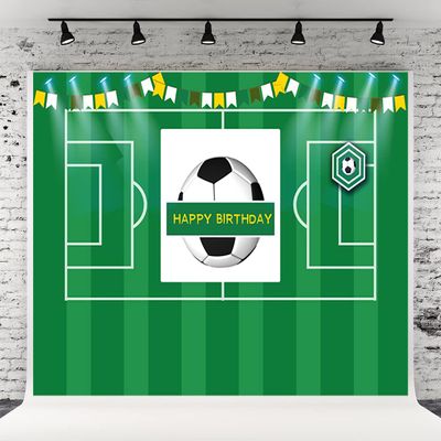 10x10ft Soccer Boy Birthday Photography Backdrop Sports Photography Backdrop for Boy Birthday Party Decoration Soccer Pitch Stadium Auditorium Light Background