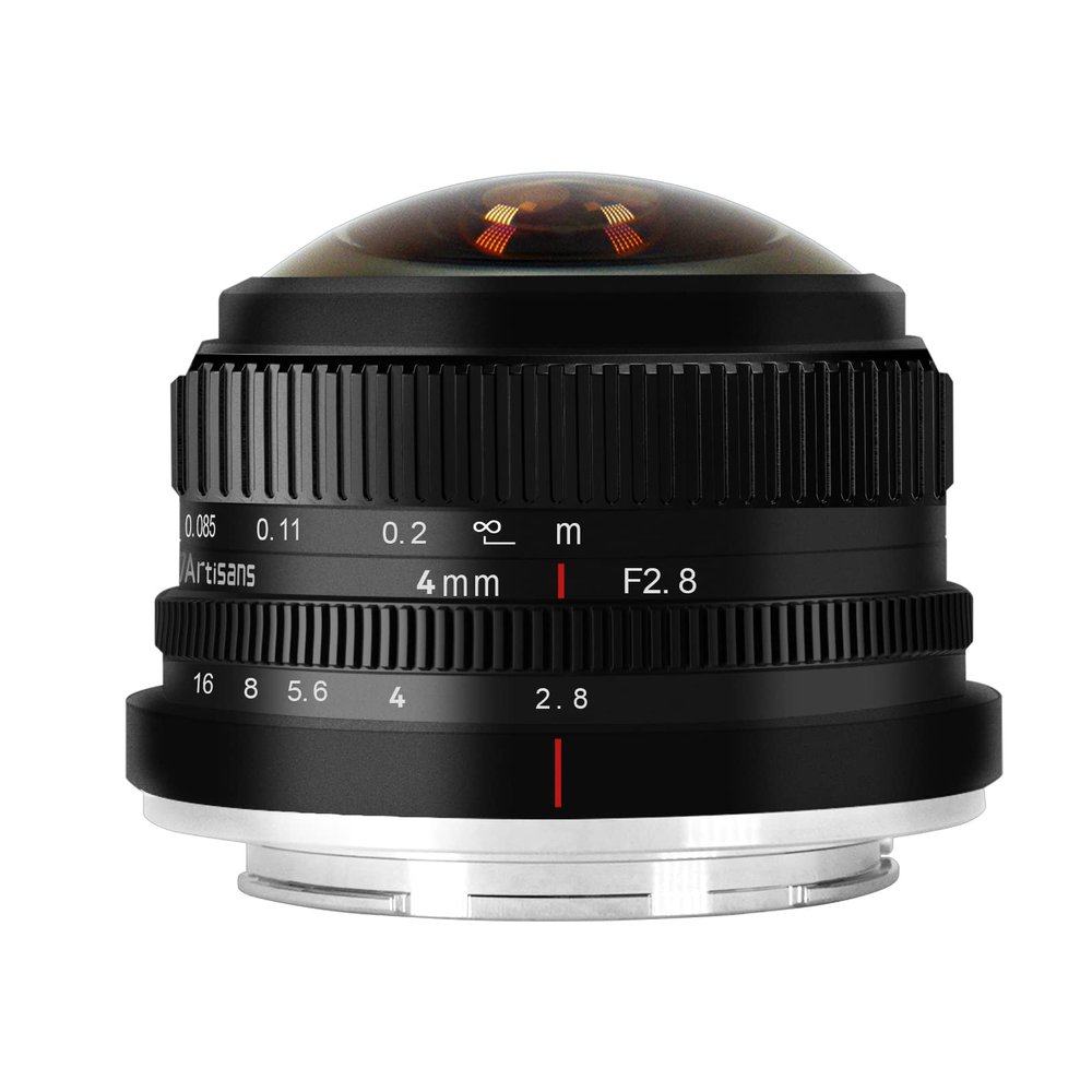 7Artisans 4mm F2.8 Fisheye Ultra Wide Angle Lens Manual Focus Prime Lens Compatible for Sony E Mount Mirrorless Camera A6300 A6400 A6500 NEX-3 NEX-3N NEX-5T NEX-5R A7 A7II A7RIII