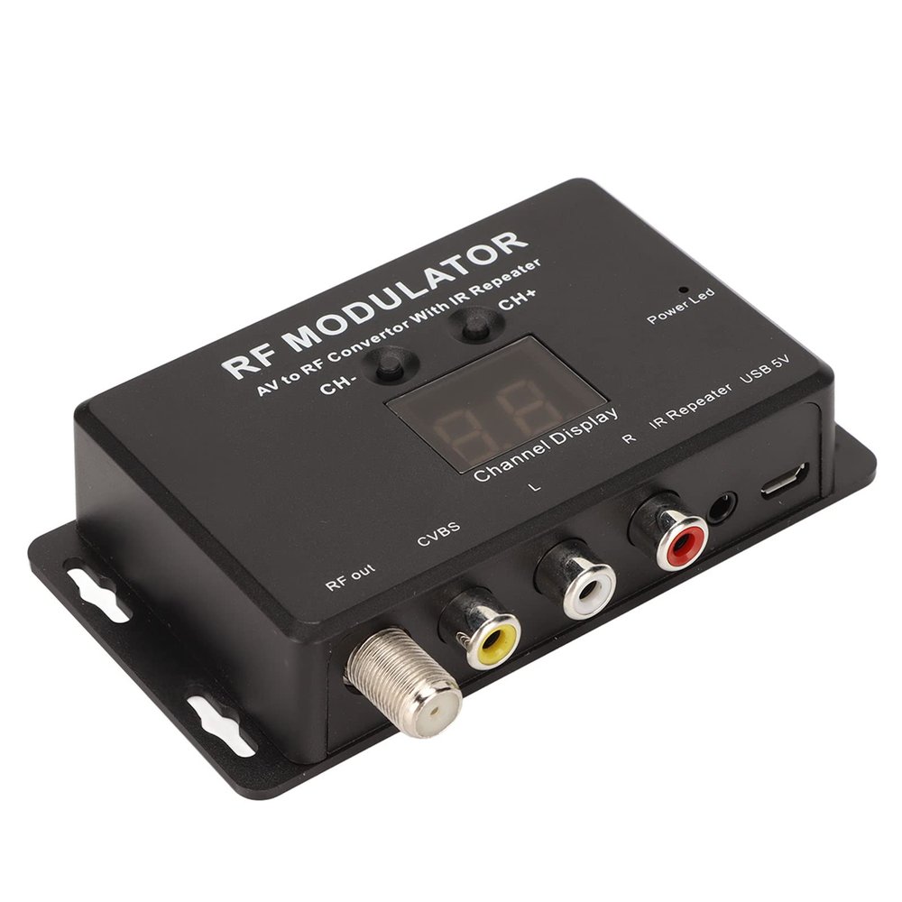 Mini RF Modulator AV to RF Convertor, Digital RF Modulator Professional PAL NTSC 21 Channel AV to RF Convertor for DVR DVD