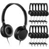 24 Pack Classroom Headphones Bulk Student Headphones with Microphone Kids Earphones for School, Adjustable over Ear Head Phones Class Set Earbuds Wire Earphones for School Students Kids (Black) view 1