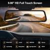 9.66" Mirror Dash Cam 1080P Front and Rear View Dual Cameras with Night Vision,Full Touch Screen,Wide Angle,G-Sensor,Loop Recording,24H Parking Monitor,HD Waterproof Backup Camera,Free 32GB Card view 2