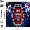 10x10ft Game Theme Happy Birthday Photography Background Background of Flashing Balloon Diamond Lightning Planet Tunnel Happy Birthday Backdrops for Baby Show view 3