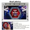 10x10ft Game Theme Happy Birthday Photography Background Background of Flashing Balloon Diamond Lightning Planet Tunnel Happy Birthday Backdrops for Baby Show view 4