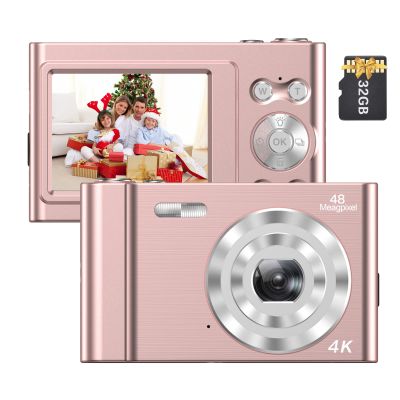 Andoer 4K Digital Camera Video Camcorder 48MP 2.4Inch IPS Screen Auto Focus 16X Digital Zoom Anti-Shake Face Detect Smile Capture Built-in Flash & Battery with 32GB Memory Card for Kids