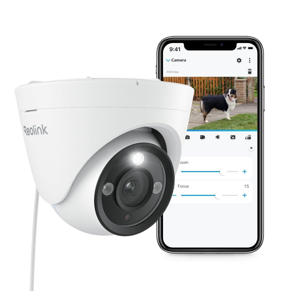 REOLINK 4K PoE Security IP Camera, Turret Camera Outdoor with 3X Optical Zoom, 2.8mm-8mm Lens, 110 Degree Wide View, 100ft Color Night Vision, 2 Way Talk, Human/Vehicle/Pet Detection, RLC-833A