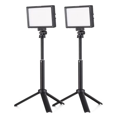 Andoer 2 Packs 15W LED Video Light Set Desktop Photography Fill Light Bi-Color Temperature Adjustable Brightness CRI95 USB Power Supply with Extendable Tripod Color Filters for Vlog Video Shooting