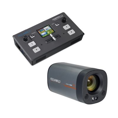FEELWORLD LIVEPRO L1 Video Switcher and HV10X Live Stream Camera Bundle