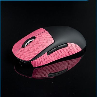 Hokeyio Anti-Slip Grip Tape for Logitech G Pro X Superlight 1 & 2 X2 SUPERSTRIKE | Pre-Cut Leather Mouse Skins | Sweat-Absorbent & Easy Installation Pink 0.5mm