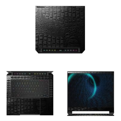 Decalrus - Protective Decal for The Corsair Voyager a1600 (16" Screen) Laptop Crocodile Decal Pattern Texture Vinyl Cover wrap CROcorsairVoyagerA1600_16Black