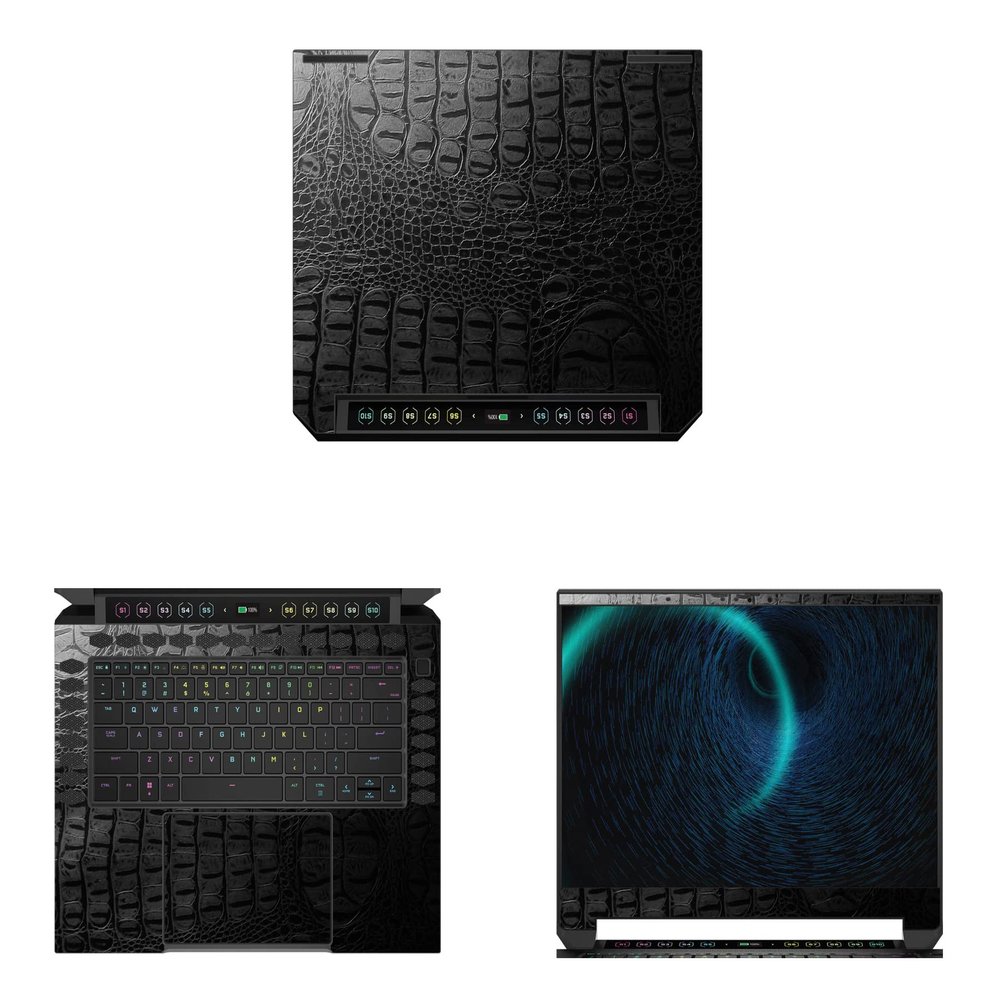 Decalrus - Protective Decal for The Corsair Voyager a1600 (16" Screen) Laptop Crocodile Decal Pattern Texture Vinyl Cover wrap CROcorsairVoyagerA1600_16Black