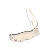 ARIAT Engraved Shield Text Logo Serrated Blade Folding Knife, Silver, 3" Blade (Medium) view 2