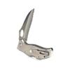 ARIAT Engraved Shield Text Logo Serrated Blade Folding Knife, Silver, 3" Blade (Medium) view 3