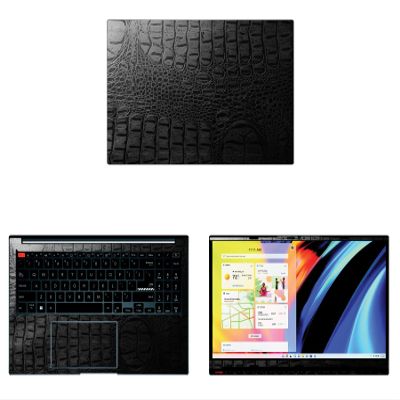 Decalrus - Protective Decal for The ASUS Vivobook S S3502 (15.6" Screen) Laptop Crocodile Decal Pattern Texture Vinyl Cover wrap CROasusVivobk15_S3502Black