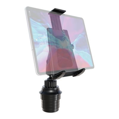 ARKON Mounts Universal Push-Button Tablet Cup Holder Mount | Reliable Tablet Holder | for Cars and Trucks | Extendable Cup Holder | Adjustable Arm | Compatible with iPad, Samsung, Fire, and More