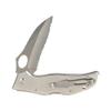 ARIAT Engraved Shield Text Logo Serrated Blade Folding Knife, Silver, 3.5" Blade (Large) view 4