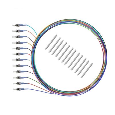 5er Link Technology 12 Strand Single-Mode ST OS2 Fiber Optic Pigtails for Fusion Splicing. Includes 12 Fiber Optic Fusion Splice Protective Shrink Sleeves 2.5-60 mm Long