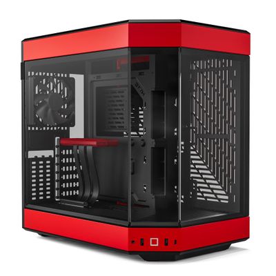 Hyte Y60 Modern Aesthetic Dual Chamber Panoramic Tempered Glass Mid-Tower ATX Computer Gaming Case with PCIE 4.0 Riser Cable Included, Red (CS-HYTE-Y60-BR)