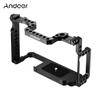 Andoer Aluminum Alloy Camera Cage with 1/4 Inch and 3/8 Inch Screw Holes Double Cold Shoe Attachment Compatible with Canon 5DS 5DR 5D Mark IV/III/II view 4