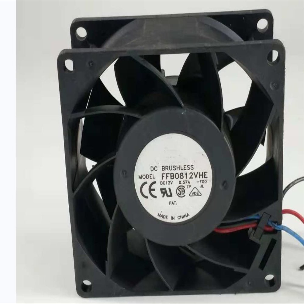 for FFB0812VHE 12V 0.57A 0.68W 4200RPM 57.21CFM 80X80X38MM 3-Wire Cooling Fan