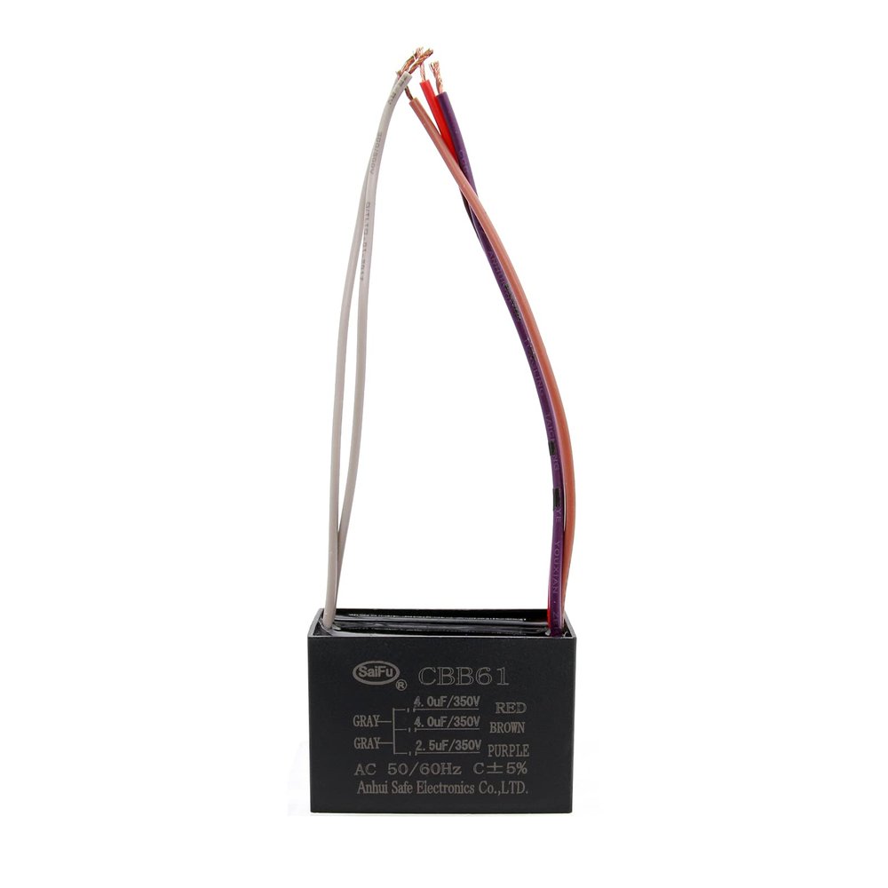 AKZYTUE CBB61 Capacitor 4uf+4uf+2.5uf 350V AC Ceiling Fan 5 Wire 50/60Hz for Starting Electric Fan Generator Pump Motor