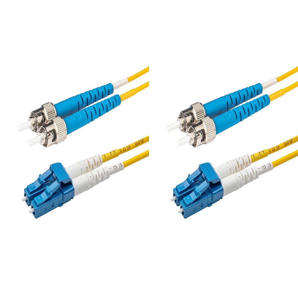 SpeedyFiberTX - 2-Pack 30 Meter Singlemode Duplex ST/U to LC/U Fiber Patch Cable, Corning SMF-28 9/125um Ultra Optical Fiber, OS1/OS2 Compatible, Yellow Riser OFNR Cable Jacket