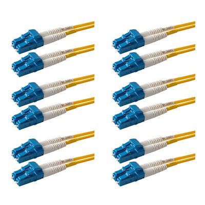 SpeedyFiberTX - 6-Pack 80 Meter LC to LC Duplex Fiber Patch Cable, Corning SMF-28 Singlemode 9/125um Ultra Optical Fiber, OS1/OS2 Compatible, Yellow Fire Retardant Plenum OFNP Jacket