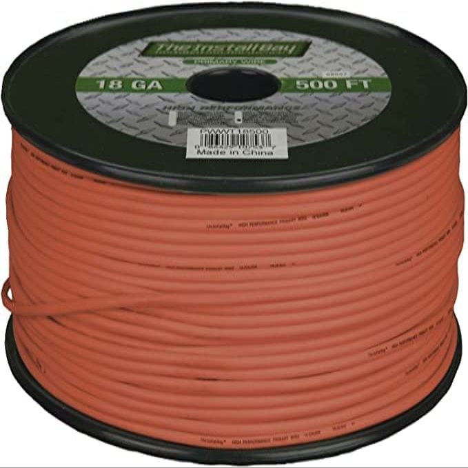 Install Bay The PWBR18500 18 Gauge Brown Coil 500' Feet Primary Wire Cable