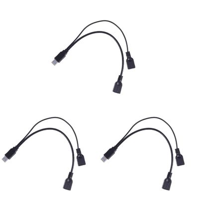 Mobestech 3pcs Data Cable USB Hub Adapter Dual USB Ports Male to Female Extension for Connecting Devices Fast Data Transfer Compatible Smartphones and Tablets