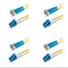 SpeedyFiberTX - 4-Pack 10 Meter Singlemode Duplex ST/U to LC/U Fiber Patch Cable, Corning SMF-28 9/125um Ultra Optical Fiber, OS1/OS2 Compatible, Yellow Riser OFNR Cable Jacket view 1