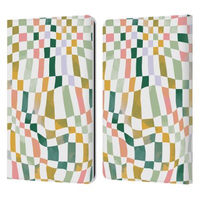 Head Case Designs Officially Licensed Ninola Nostalgic Checker Pattern Leather Wallet Case Compatible with Kindle Paperwhite 1/2 / 3