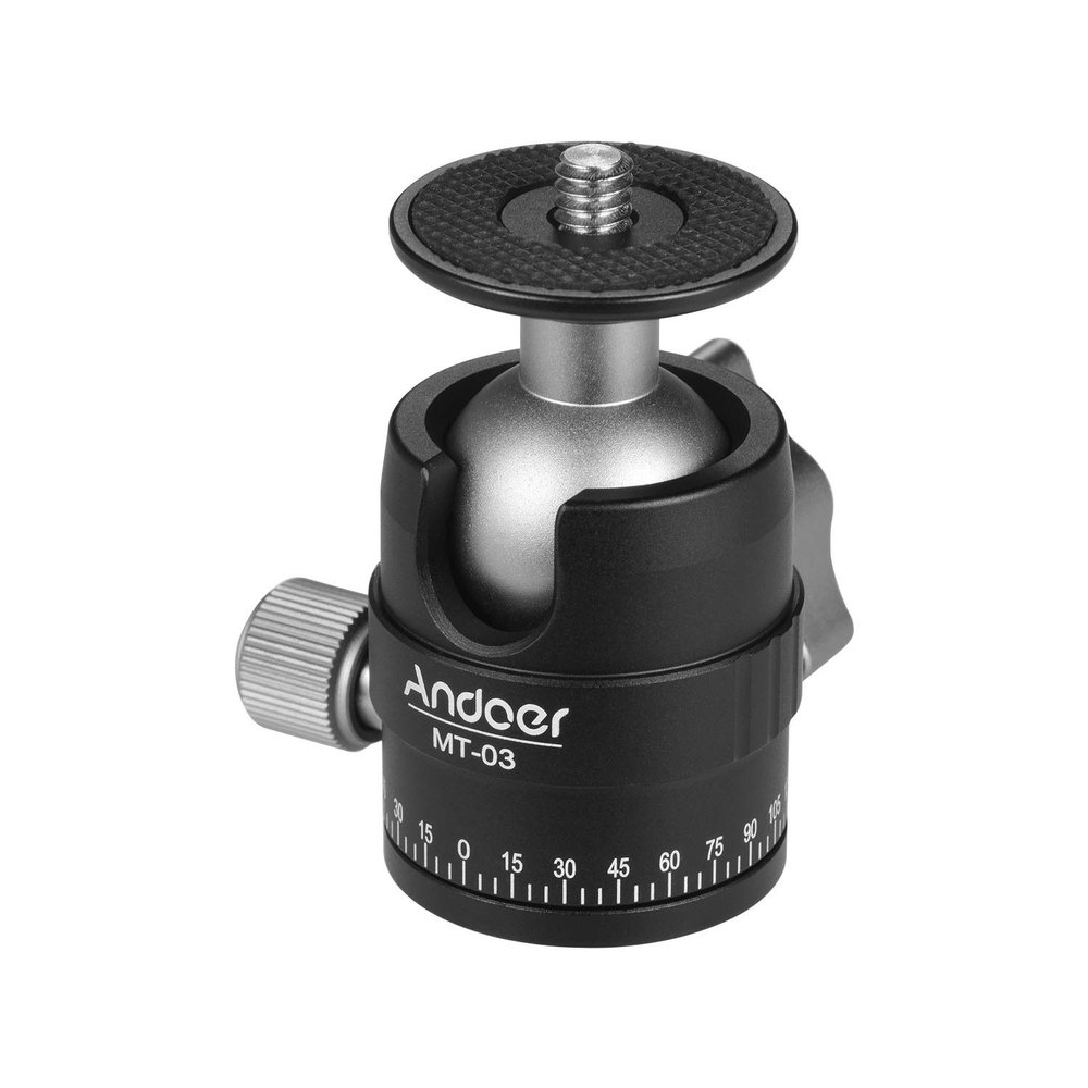 Andoer MT-03 Mini Ball Head DSLR ILDC Camera Tripod Monopd Quick Attach U Slotted Aluminum Alloy Ball Max Load Capacity Photography Accessories 5kg/11LB