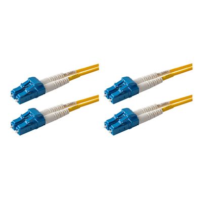 SpeedyFiberTX - 2-Pack 200 Meter LC to LC Duplex Fiber Patch Cable, Corning SMF-28 Singlemode 9/125um Ultra Optical Fiber, OS1/OS2 Compatible, Yellow Fire Retardant Plenum OFNP Jacket