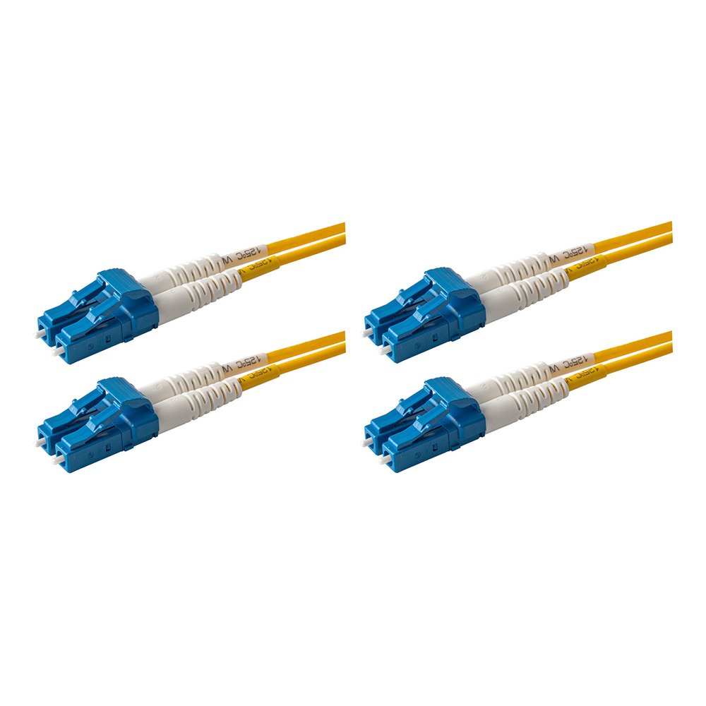 SpeedyFiberTX - 2-Pack 200 Meter LC to LC Duplex Fiber Patch Cable, Corning SMF-28 Singlemode 9/125um Ultra Optical Fiber, OS1/OS2 Compatible, Yellow Fire Retardant Plenum OFNP Jacket