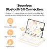 Adventurers Wireless Retro Typewriter Keyboard,Bluetooth 5.0 Keyboard with Cute Round Keycaps/Tablet Holder, for Writers/Girlfriend(Ivory Butter) view 2