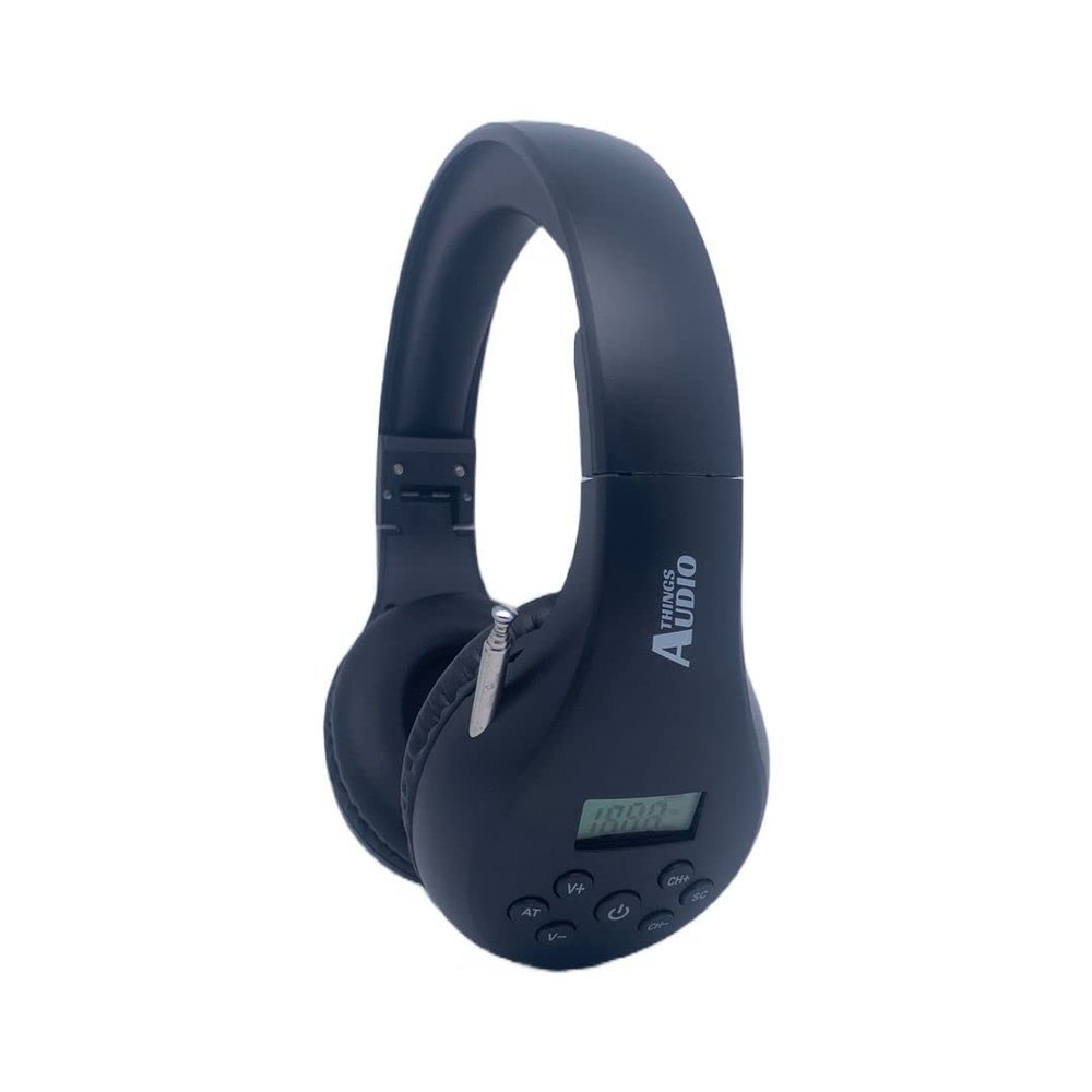 THINGS AUDIO Portable Personal FM Radio Headphones, Black