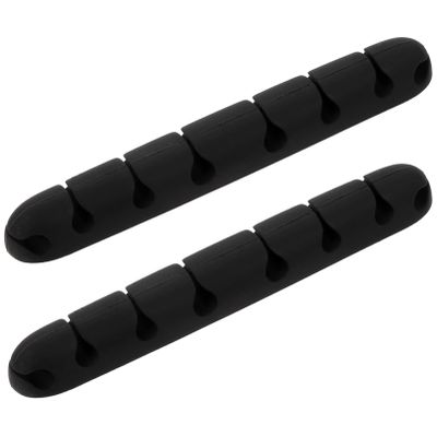 Beavorty 2pcs Slot Desk Cable Organizer for USB Cords Headphones and Wires Self-Adhesive for Home Office and Car and Practical Design for Storage