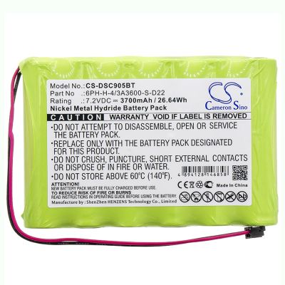 Cameron Sino 7.2V 3700mAh Battery Compatible with DSC IMPASSA 9057 2-Way Wireless Security System Alarm Panel, Rechargeable Ni-MH Battery for 6PH-H-4/3A3600-S-D22, ADT Impassa Wireless Alarm Systems