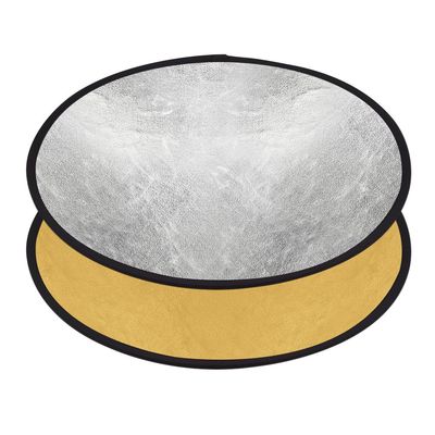 Andoer 24" 60cm Portable Collapsible Disc Light Reflector Photography Reflector Gold and Silver 2-in-1 for Portrait Photography Live Streaming