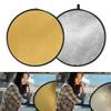 Andoer 24" 60cm Portable Collapsible Disc Light Reflector Photography Reflector Gold and Silver 2-in-1 for Portrait Photography Live Streaming view 3