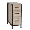 eclife 12" Bathroom Vanity Side Cabinet Floor Freestanding Cabinet W/3 Drawers & Metal Frame, Space Saver Storage Organizer for Bathroom (Oak) view 1