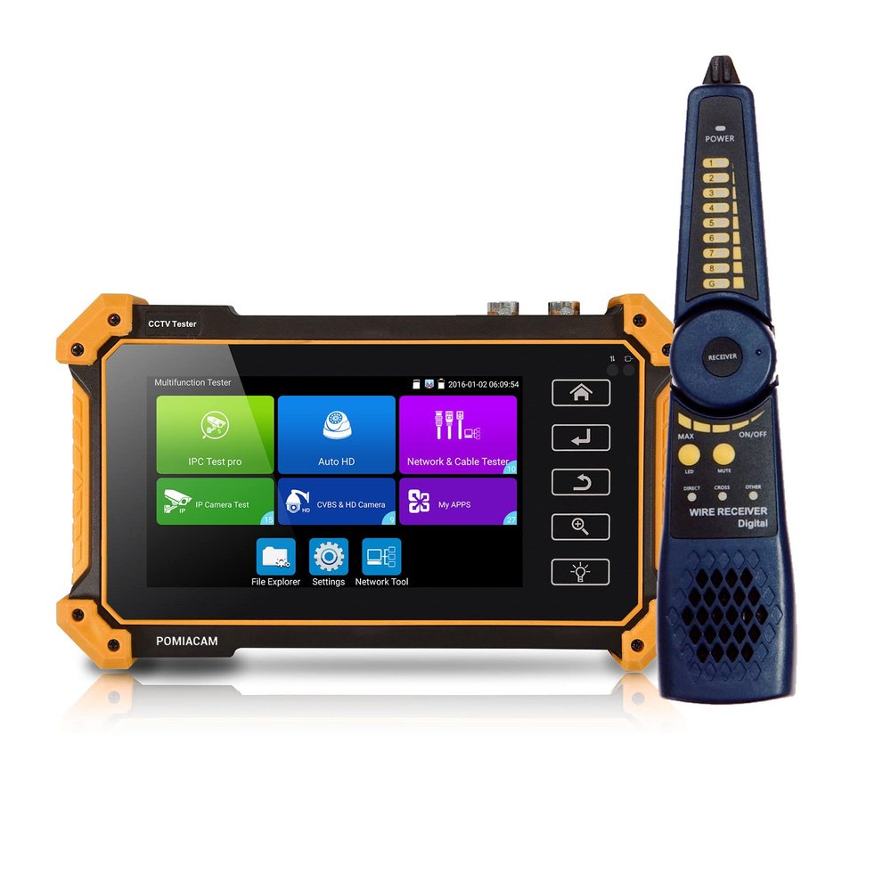 IP Camera Tester Monitor, 8MP AHD CVI TVI SDI CVBS IP Camera Test,4K HD Display Video Monitor 5inch IPS Touch Screen IPC Tester Support POE PTZ RS485 HDMI & VGA Input DC12V Output
