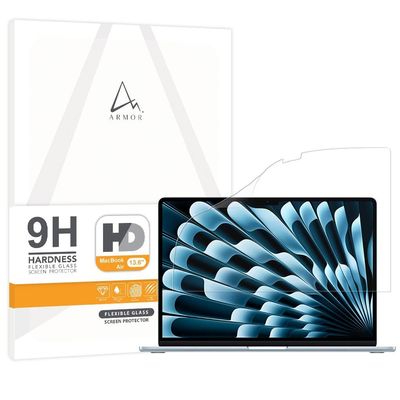Armor MacBook Air 13.6" (M2 / M3 / M4) Flexible Glass Screen Protector, 9H with HD