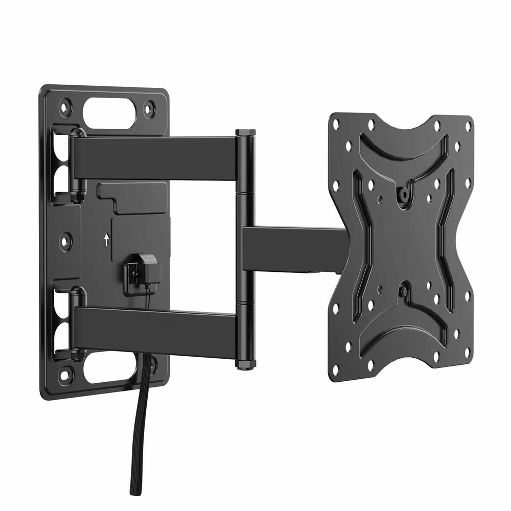 Universal Motion RV Mount for TVs 23 - 43, Extends 15.8, VESA 75x75mm to 200x200mm, Easy Cable Access, Easy To Install, Locking Mechanism When Traveling. UL Tested. Capacity 66lbs. Model ERMSS1-01B