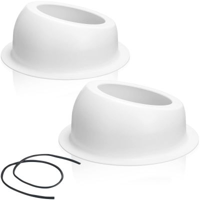 Amylove Universal Angled Speaker Enclosures Pods, White, Hole Cut