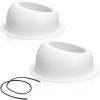 Amylove Universal Angled Speaker Enclosures Pods, White, Hole Cut view 1