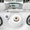 Amylove Universal Angled Speaker Enclosures Pods, White, Hole Cut view 4