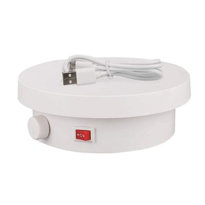 rUrEu Automatic Revolving Platform for Photography, Electric Rotating Turntable, USB Rotating Display Stand Perfect for 360 Product Display/White/16Cmx6Cm